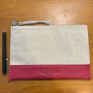 Brand new canvas Chloé Parfum clutch or makeup bag